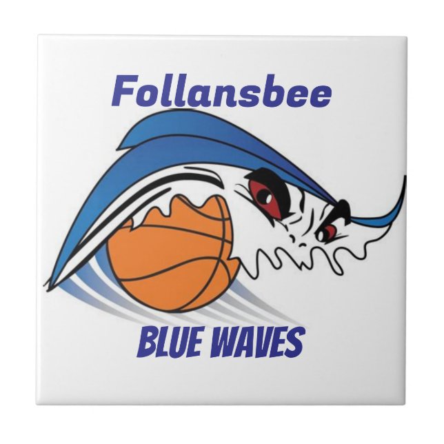 Follansbee Blue Vågar Basketball Kakelplatta (Framsidan)
