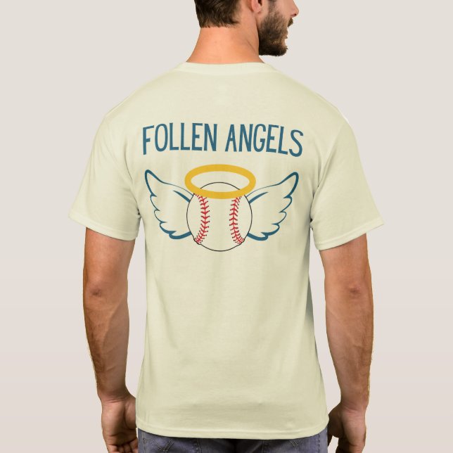 Follen Änglar Baseball Shirt T Shirt (Baksida)