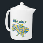 Folloc mönster och Ukraina-typografi<br><div class="desc">Ukrainas geografiska form</div>