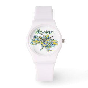 Folloc mönster och Ukraina-typografi Armbandsur