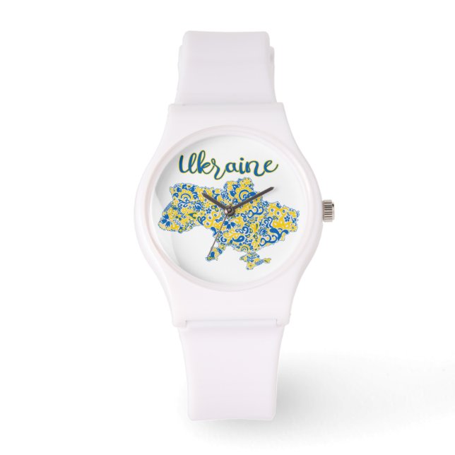 Folloc mönster och Ukraina-typografi Armbandsur (Framsida)