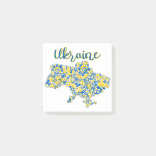 Folloc mönster och Ukraina-typografi Post-it Block