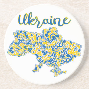 Folloc mönster och Ukraina-typografi Underlägg