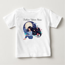 Follow The Star Celestial Dreamy Woman Portrait T Shirt