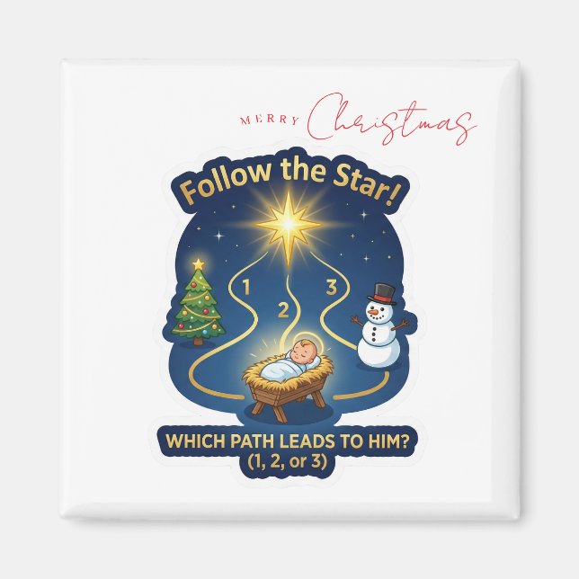 Follow the Star Maze Game Nativity Christmas Magne Magnet (Framsidan)