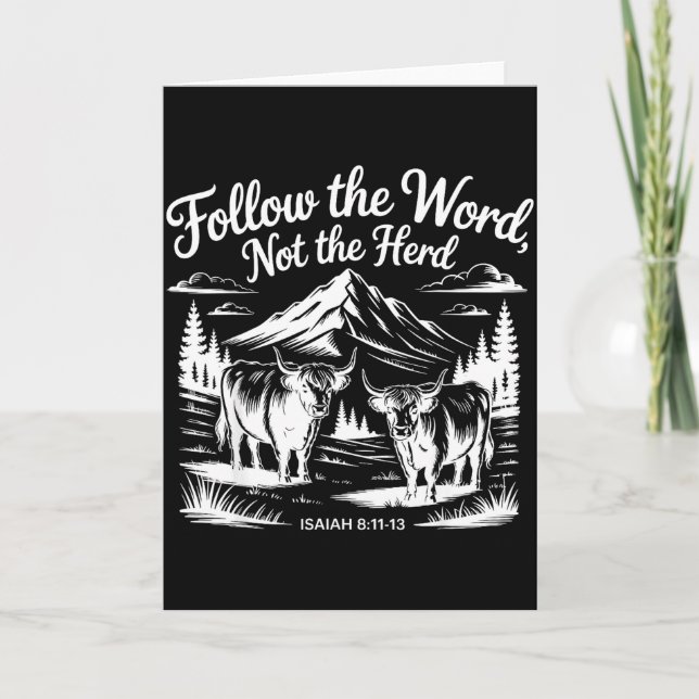 Follow The Word Not The Herd Christian Religion Hi Kort (Framsida)