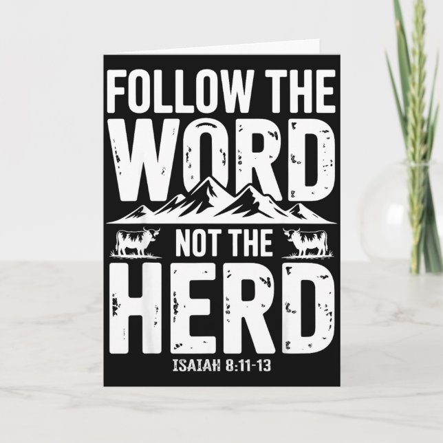 Follow The Word Not The Herd Christian Religion Hi Kort (Framsida)