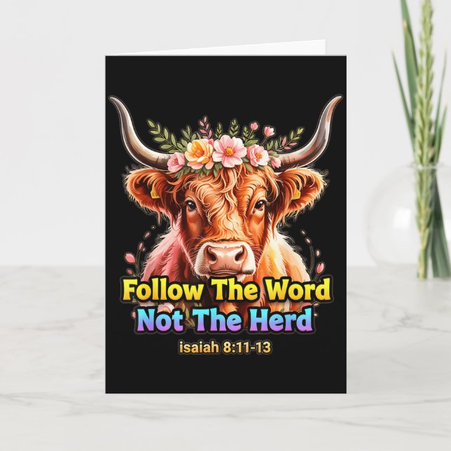 Follow The Word Not The Herd Christian Western Hig Kort (Framsida)