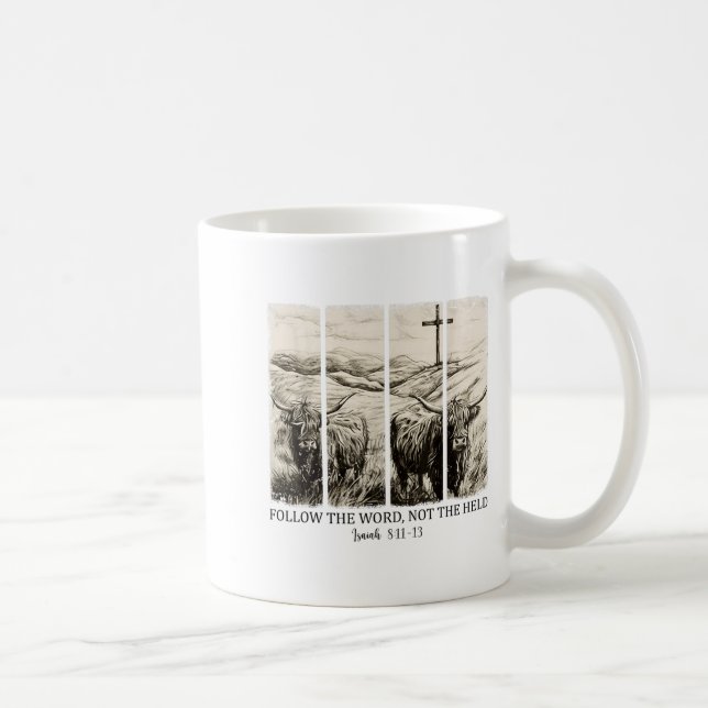 Follow The Word Not The Herd Western Christian Jes Kaffemugg (Höger)