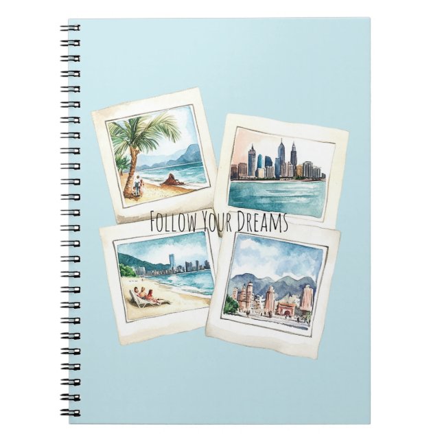 Follow Your Dreams World Travel Anteckningsbok (Framsidan)