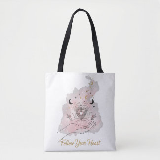 Follow Your Heart Personalised Tote Bag - Celestia Tygkasse