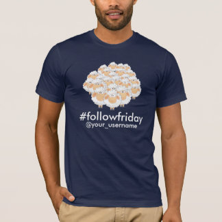 #followfriday Anpassat användarnamn Svarta Får T-S Tee Shirt