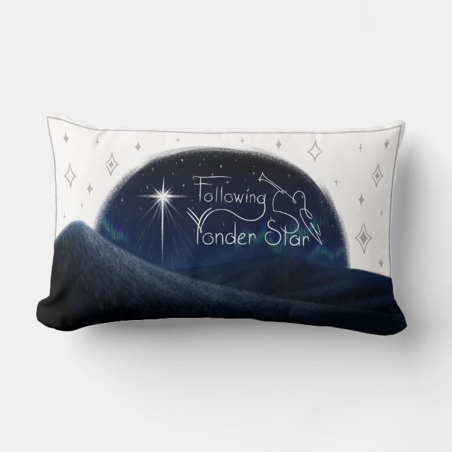 "Following Yonder Star" Kudde - Ljus (Framsida)