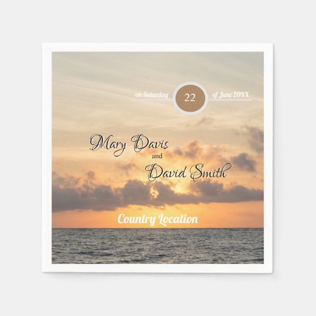 Folly Beach Morgon Bröllop Pappersservett (Framsidan)
