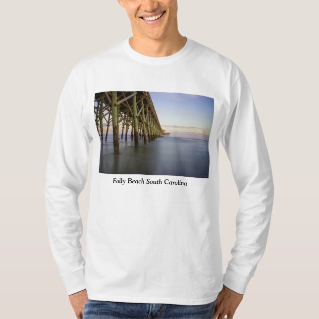 Folly Beach Pier Beauty T Shirt (Framsida)