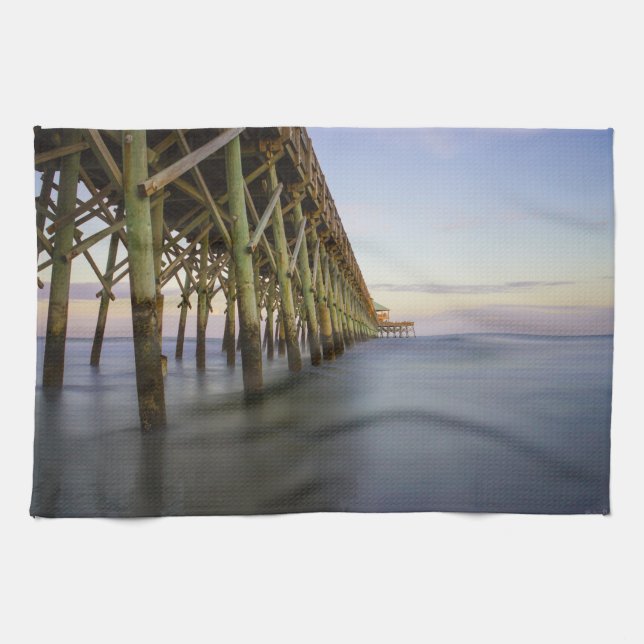 Folly Beach Pier vackerhet Kökshandduk (Horisontell)