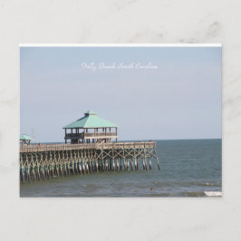 Folly Beach SC, Pier, Charleston, Photography Vykort