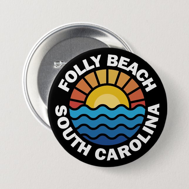 Folly Beach, South Carolina Knapp (Framsida & baksida)