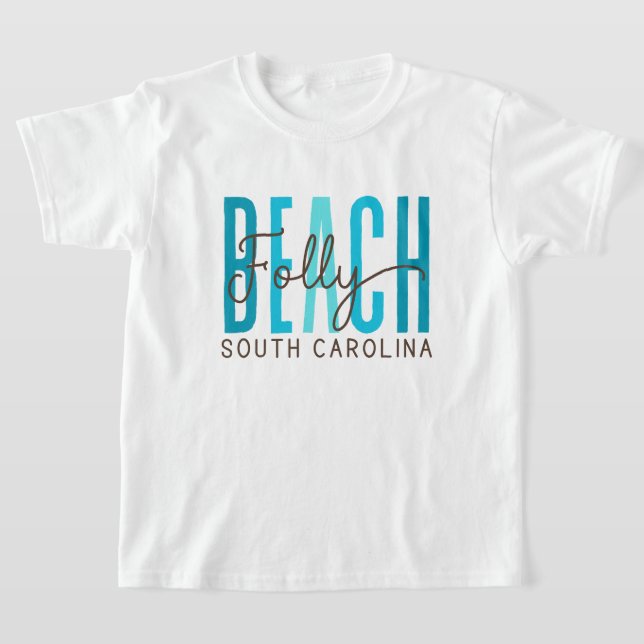 Folly Beach South Carolina (Ocean) T Shirt (Laydown)