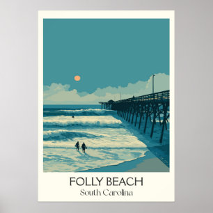 Folly Beach South Carolina Pir Poster