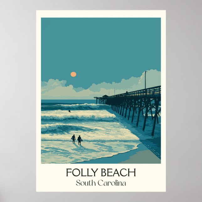 Folly Beach South Carolina Pir Poster (Framsidan)