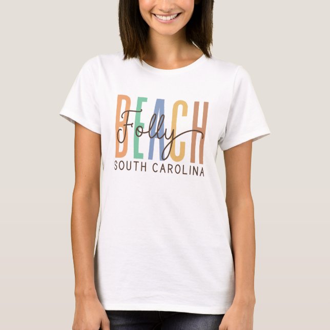 Folly Beach South Carolina (Sands) T Shirt (Framsida)