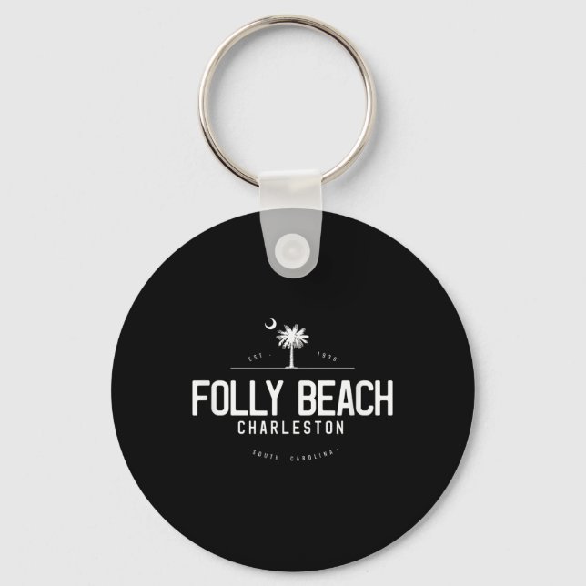 Folly Beach South Carolina Surfing  Nyckelring (Framsida)