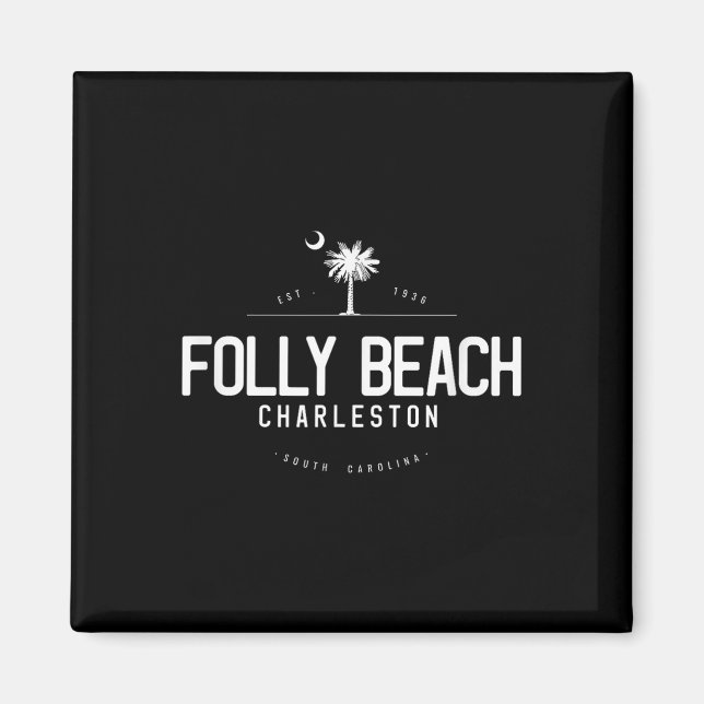 Folly Beach South Carolina Surfning  Magnet (Framsidan)