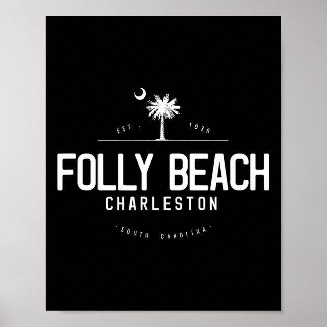 Folly Beach South Carolina Surfning Poster (Framsidan)