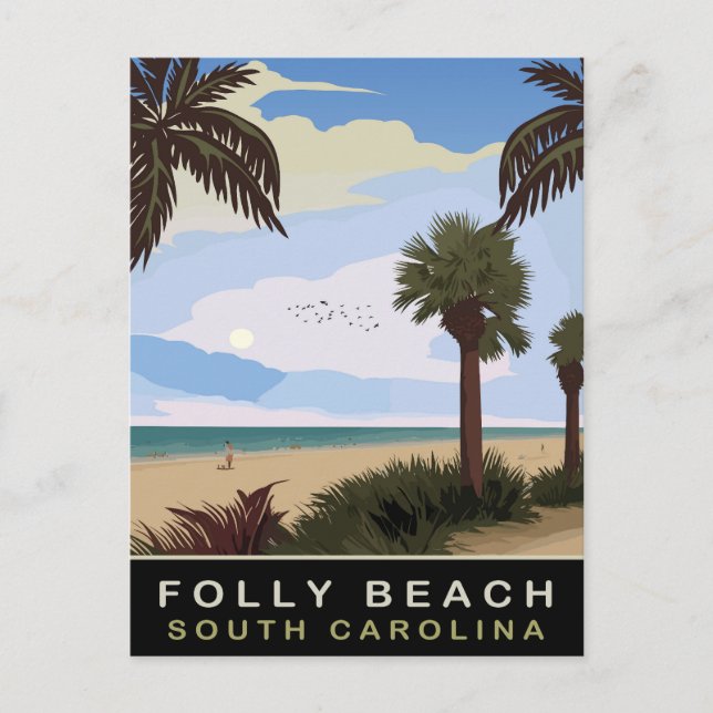 Folly Beach, South Carolina, Travel Vykort (Framsida)