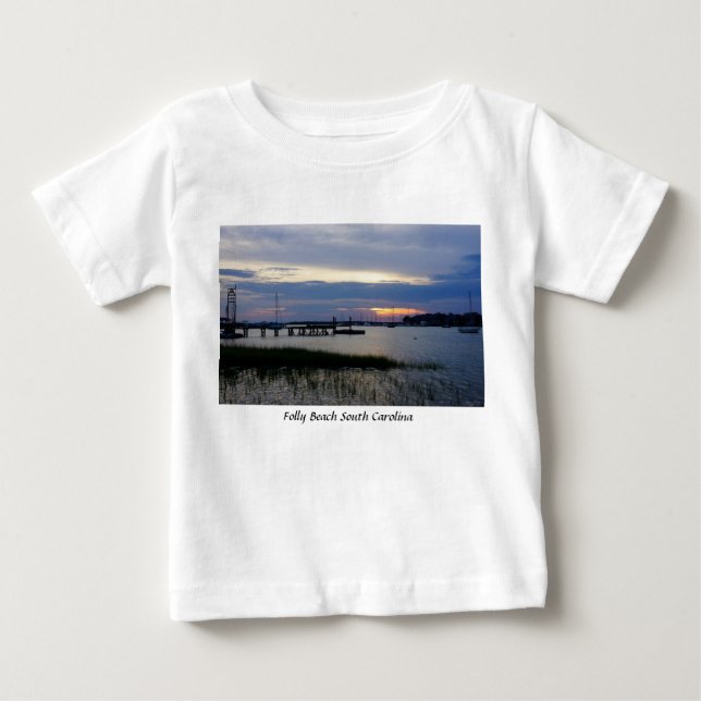 Folly Harbour Sunset T Shirt (Framsida)