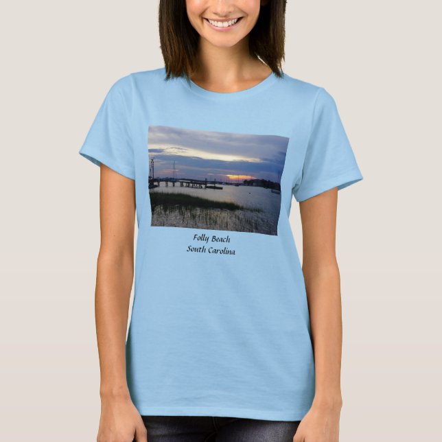 Folly Harbour Sunset T-Shirt (Framsida)