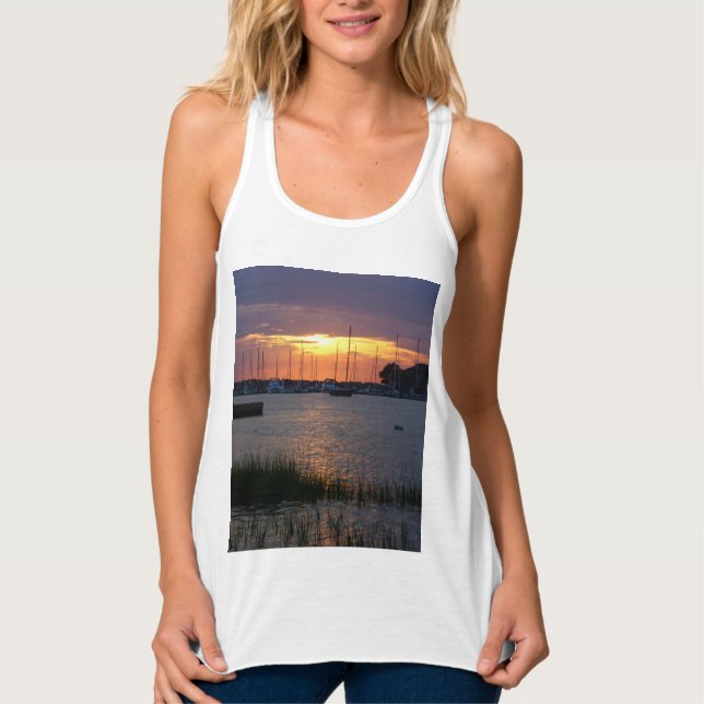 Folly River Sunset Linne Med Racerback (Framsida)