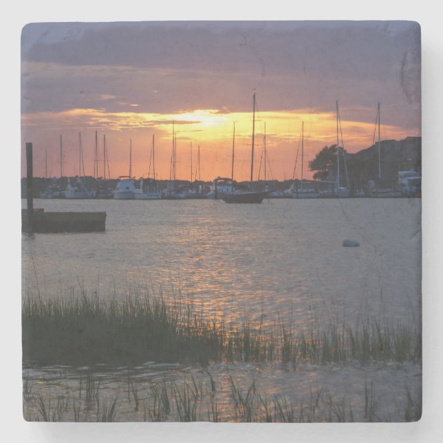 Folly River Sunset Underlägg Sten (Framsidan)