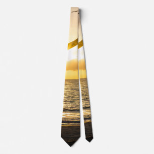 Folly Sunrise Träd Silhouette Neck Tie Slips