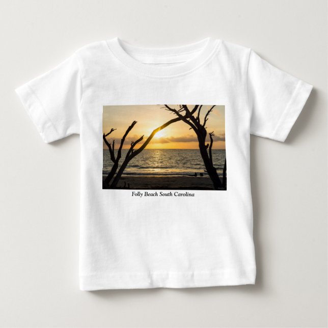 Folly Sunrise Träd Silhouette T Shirt (Framsida)