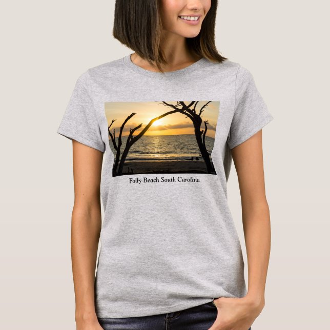Folly Sunrise Träd Silhouette T-Shirt (Framsida)