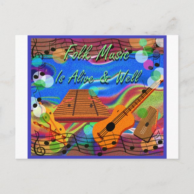 Folmusiken är levande och bra vykort (Framsida)