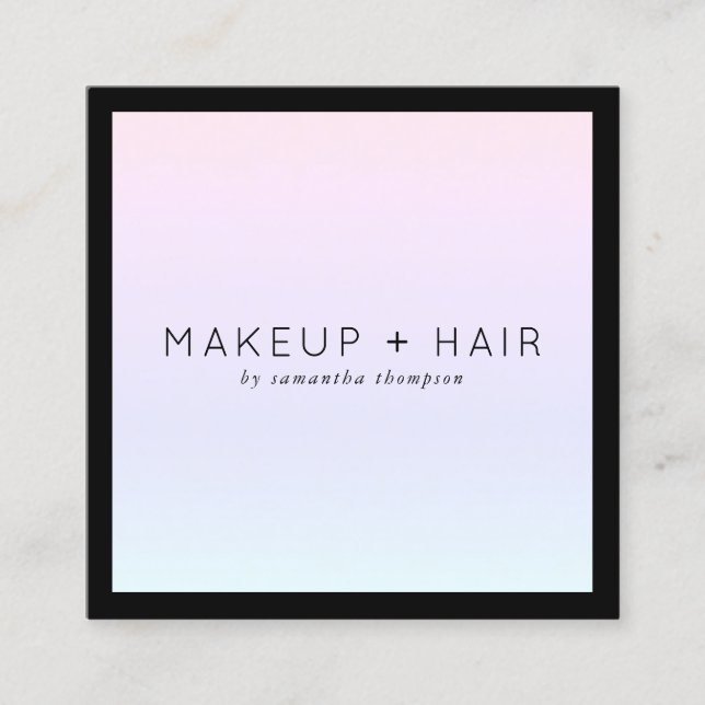 Folografisk kontur av modern lila i rosa fyrkantigt visitkort (Framsida)