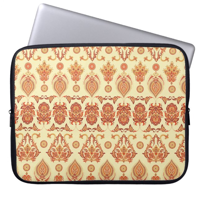 Folresc Batik Blommigt Ethnic Mönster Laptop Fodral (Framsidan)