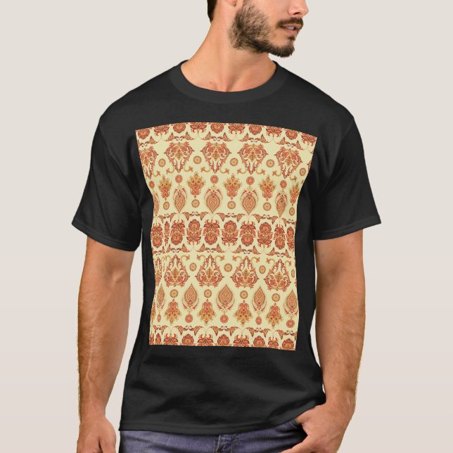 Folresc Batik Blommigt Ethnic Mönster T Shirt (Framsida)
