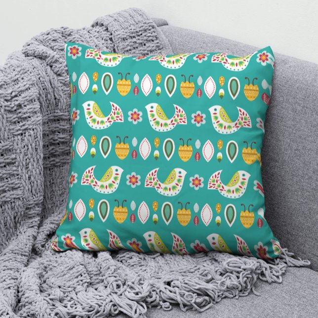 Folresco Birds Mönster Kudde (Skapare uppladdad)