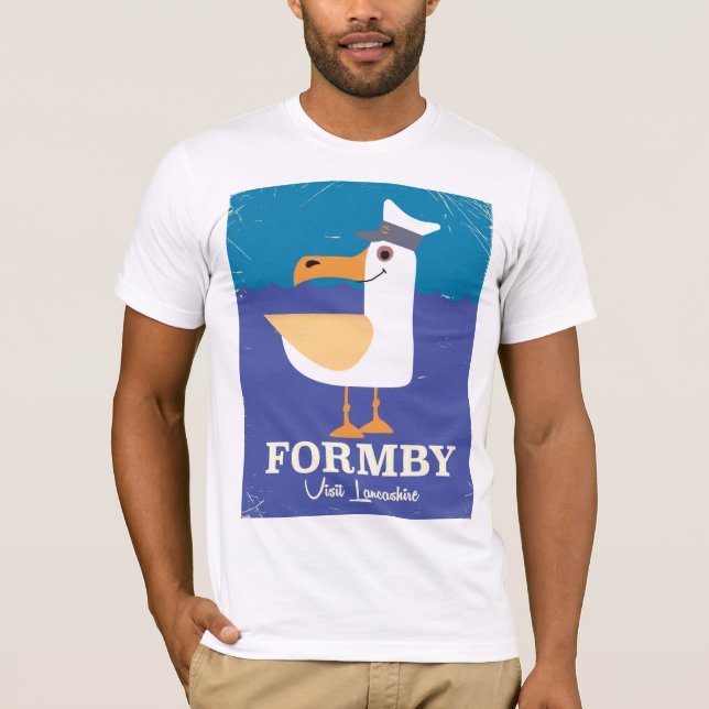 Fomby Lancashire mås reseraffisch T Shirt (Framsida)
