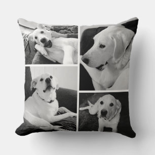 Fon i Cute and Funny Black and White Hund Kudde