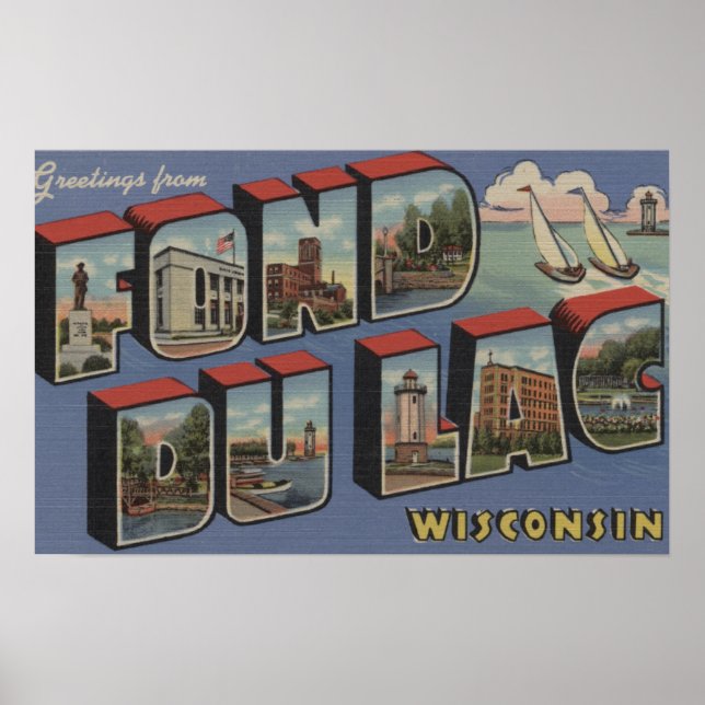 Fond du Lac, Wisconsin - Stora Brev Scenes Poster (Framsidan)