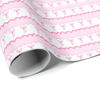 Fond girly rose et blanc nœuds coquette presentpapper
