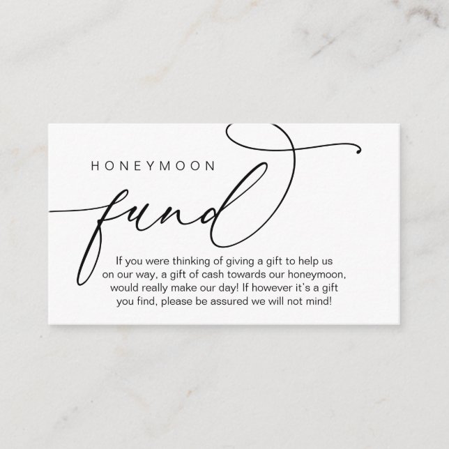 Fonden för honungsmånen i bröllop, gåvor i Pengara Tilläggskort (Framsida)