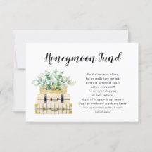 Fondkort för Eucalyptus Greenery Luggage Honeymoon