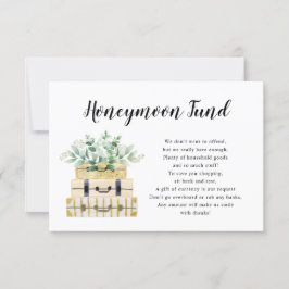 Fondkort för Eucalyptus Greenery Luggage Honeymoon Inbjudningar