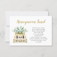 Fondkort för Eucalyptus Greenery Luggage Honeymoon